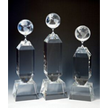 13" Globe Optical Crystal Award w/ Trapezoid Base